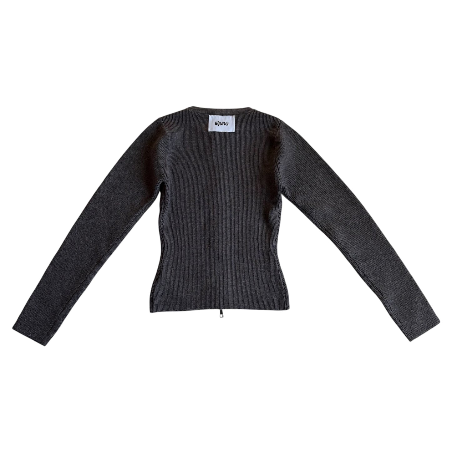 minimal double-zip cardigan