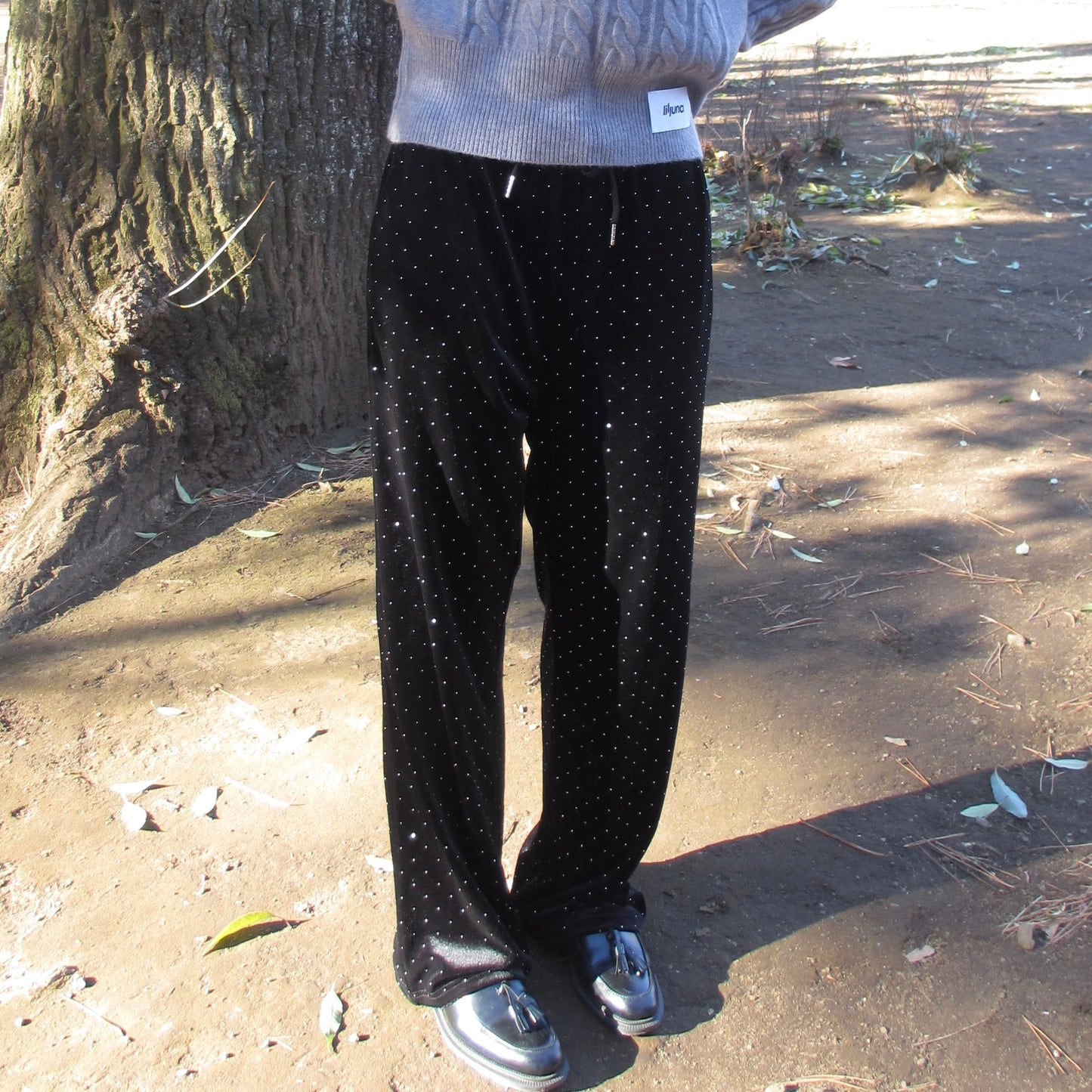 aurora stone velvet relax pants