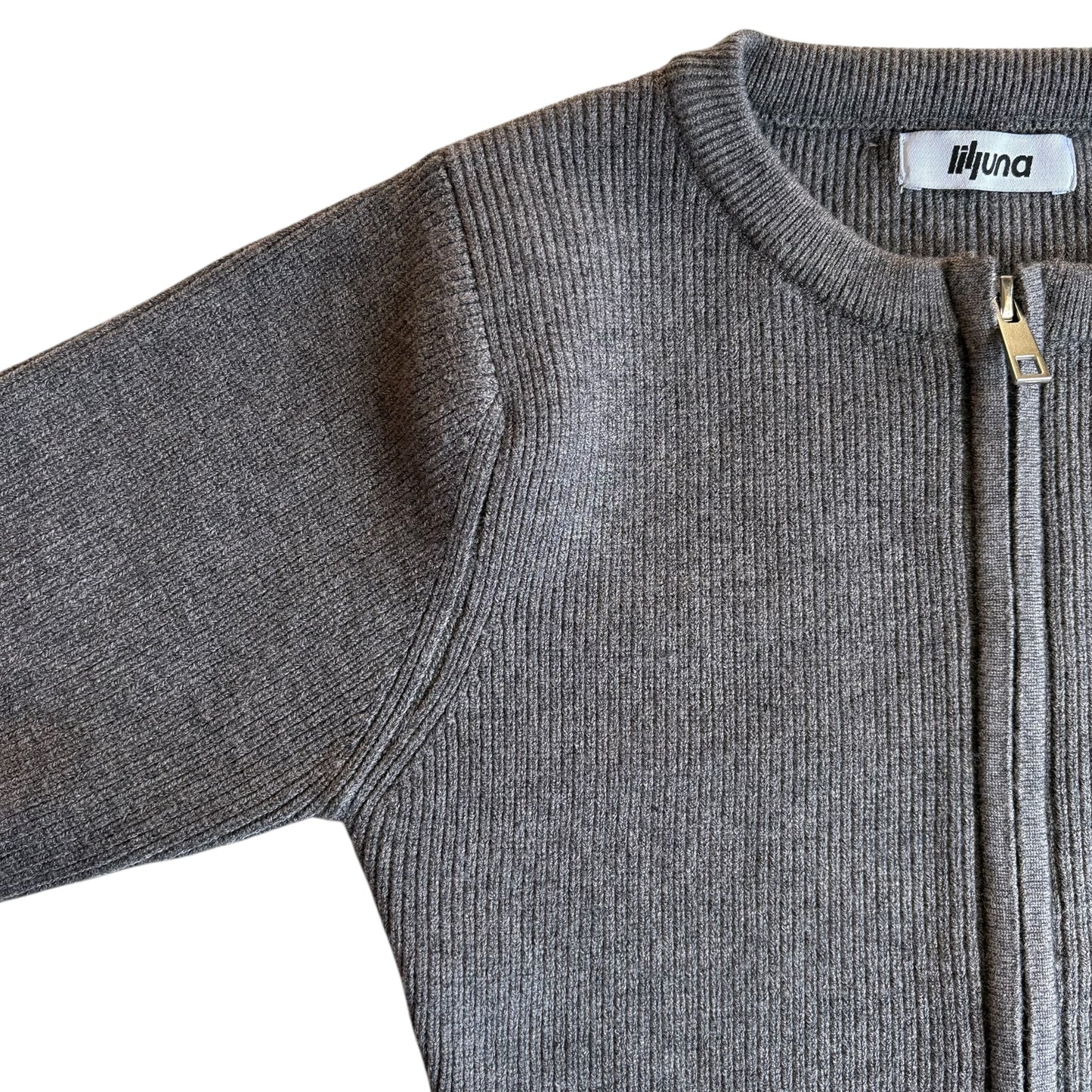 minimal double-zip cardigan