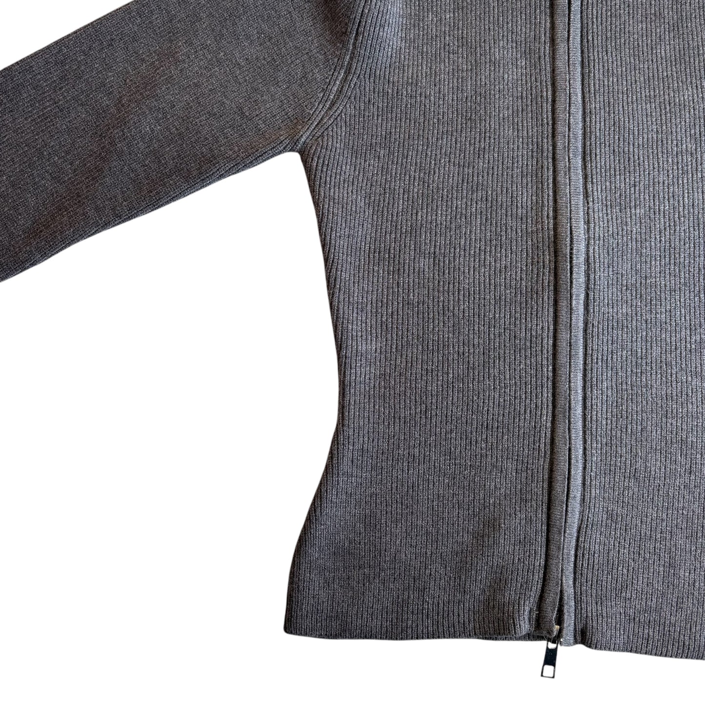 minimal double-zip cardigan