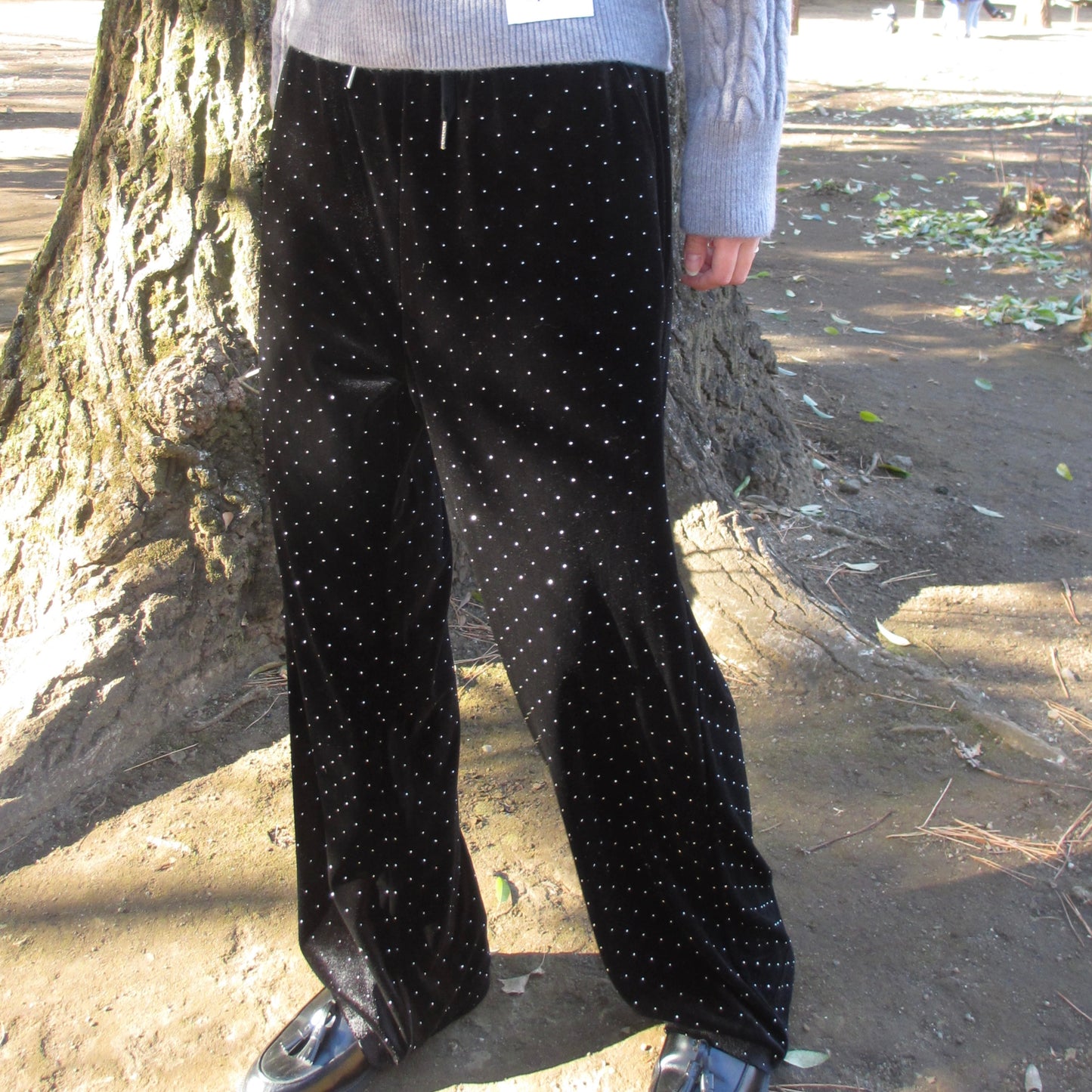 aurora stone velvet relax pants