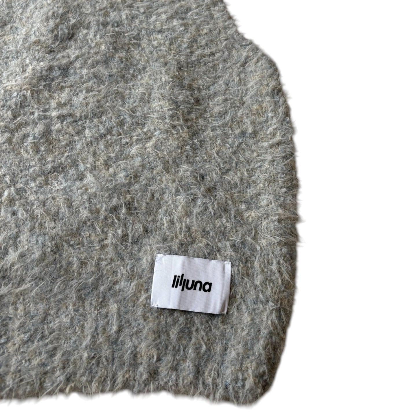 gray shaggy mix knit vest