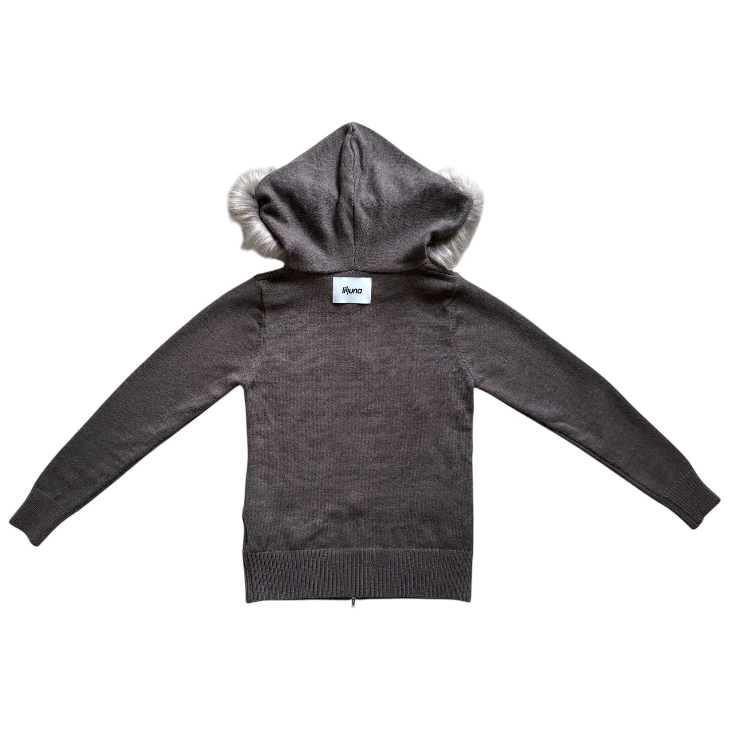 cable fur double-zip hoodie
