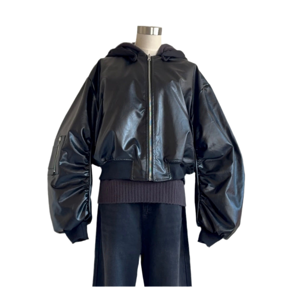 loose leather jakcet