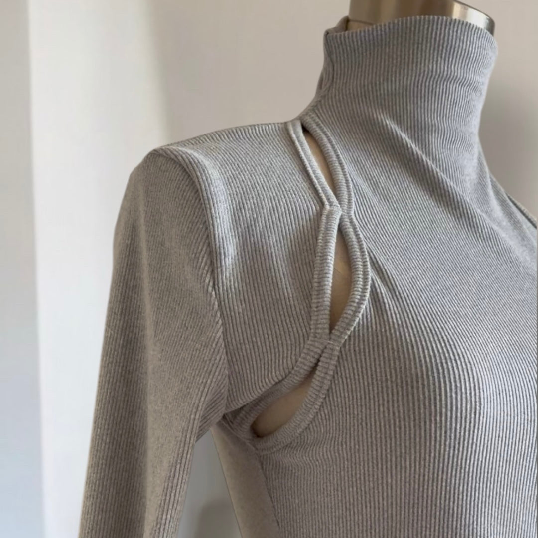flare sleeve cutout pullover