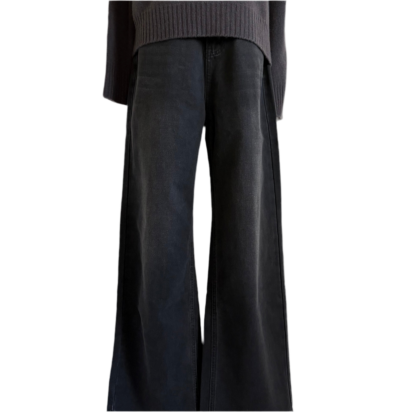 baggy black denim pants