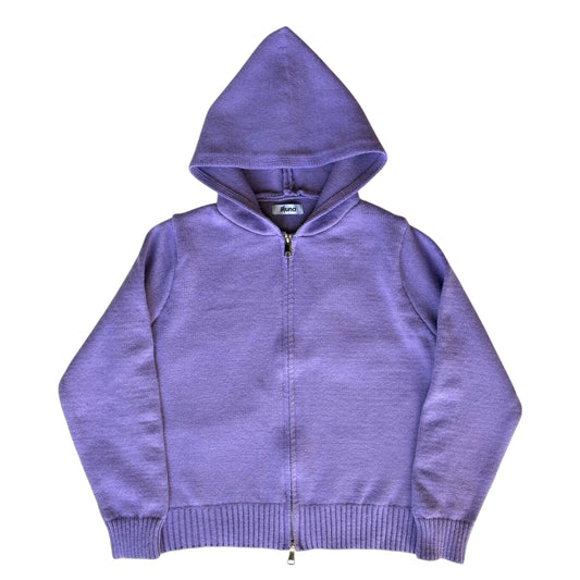 purple double-zip hoodie