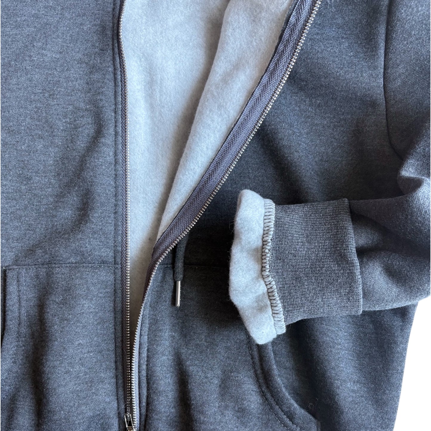 minimal fur double-zip hoodie