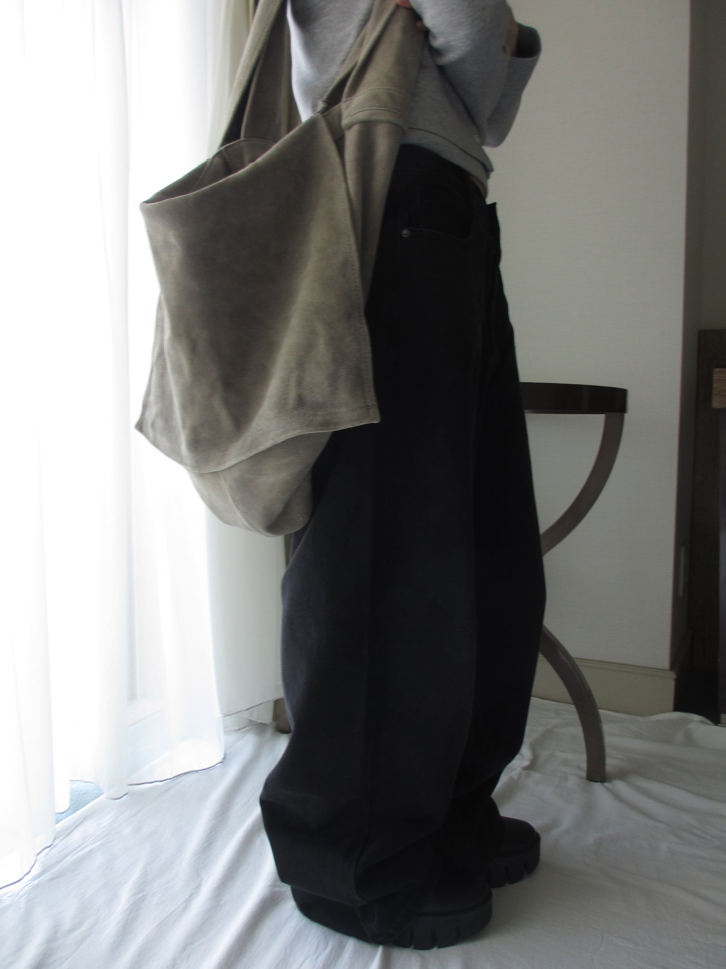baggy black denim pants
