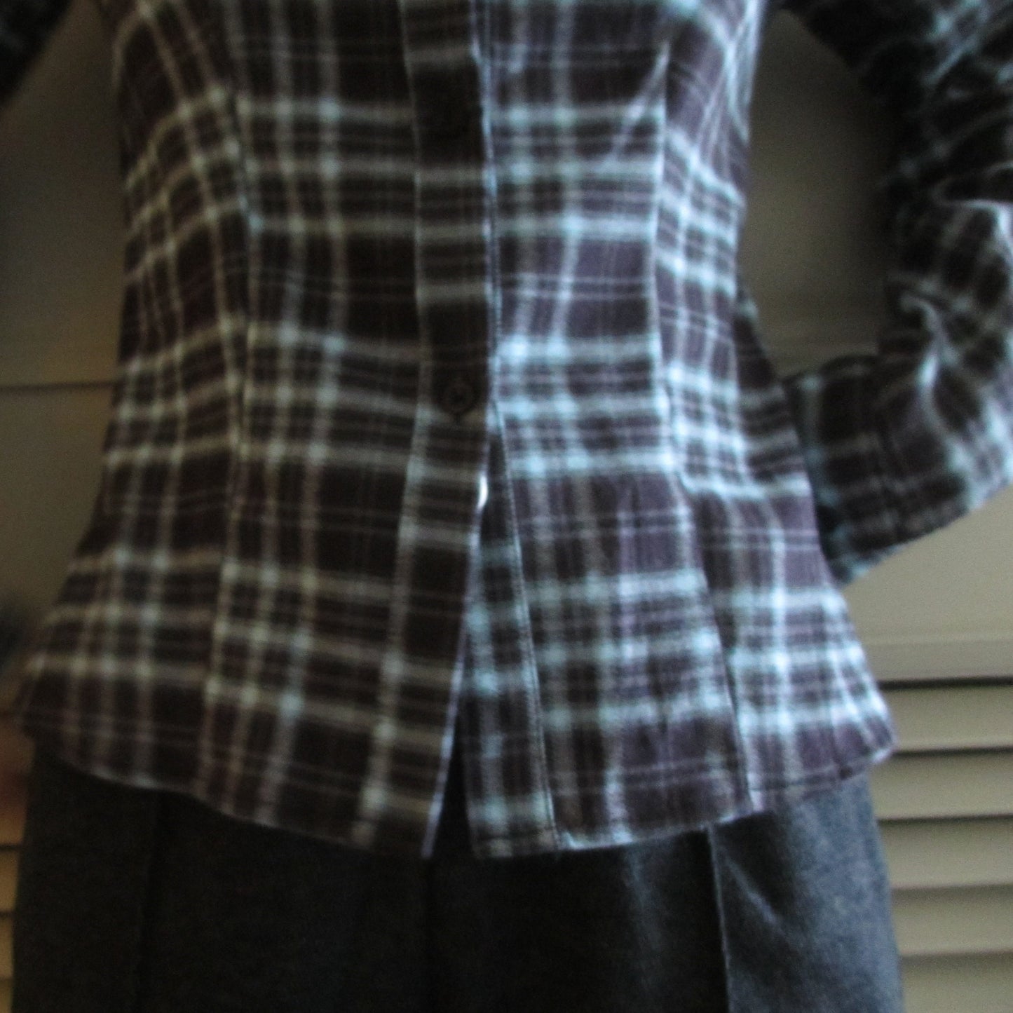 shaped checked shirt